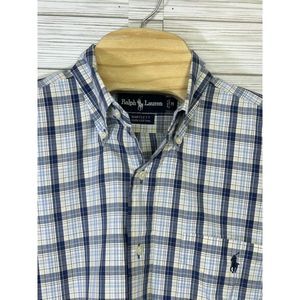 POLO RALPH LAUREN PLAID EMBROIDERED LOGO‎ BARTLETT BUTTON DOWN SHIRT MED